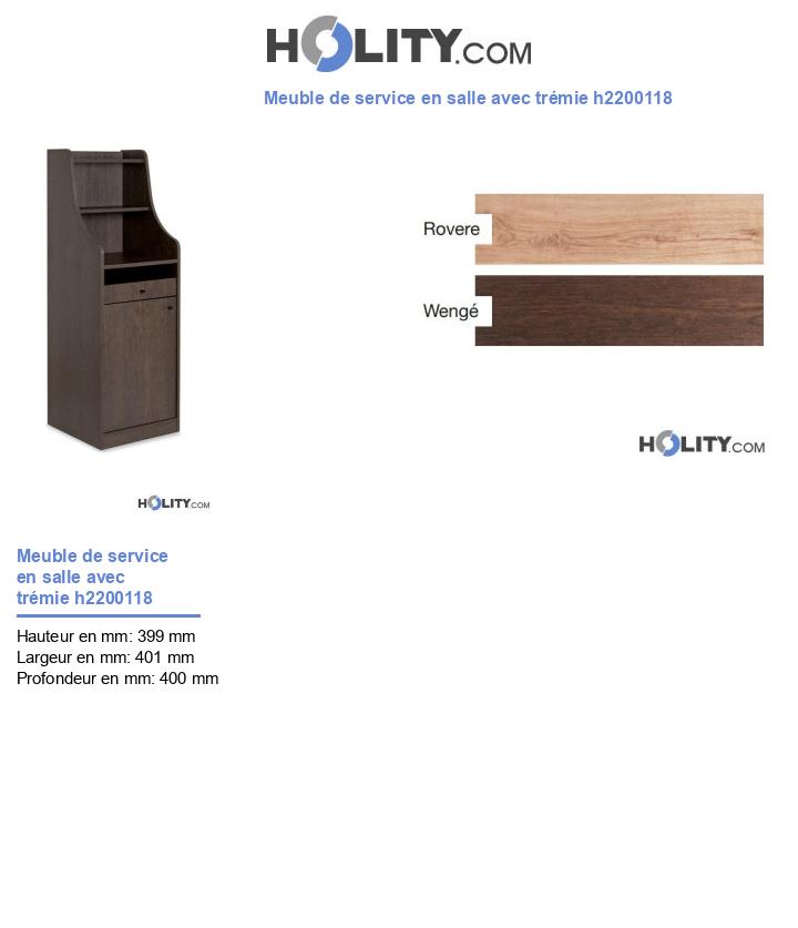 Meuble de service en salle avec trémie h2200118