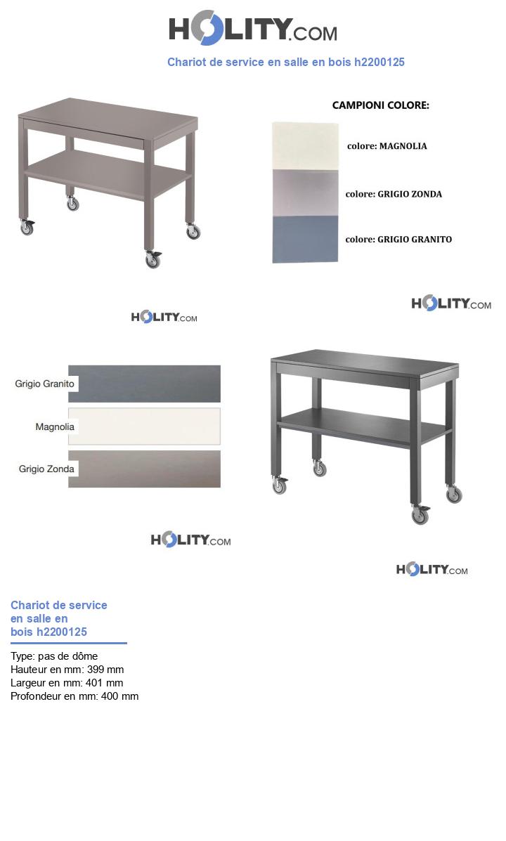 Chariot de service en bois laqué h2200125