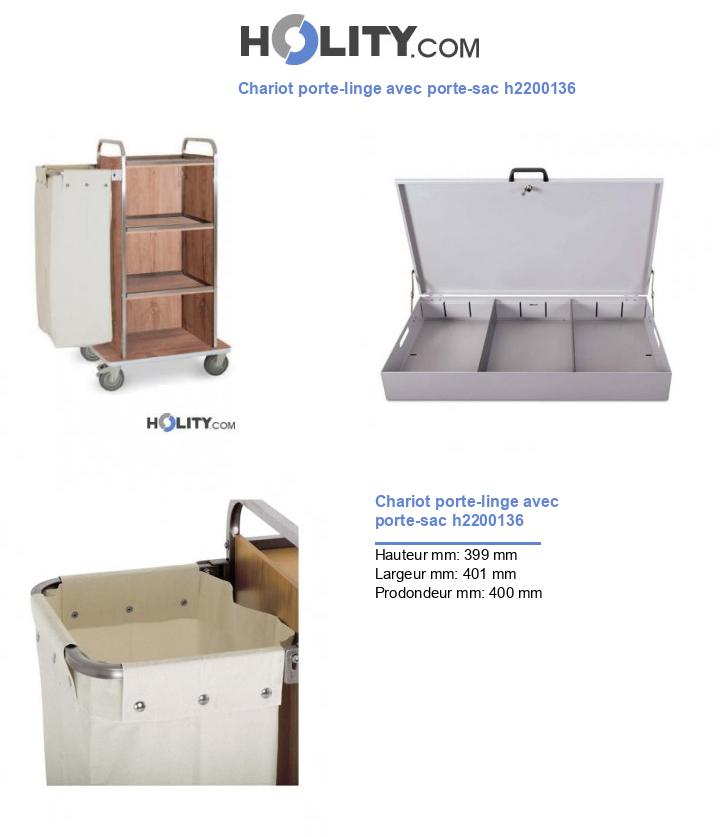 Chariot porte-linge avec porte-sac h2200136