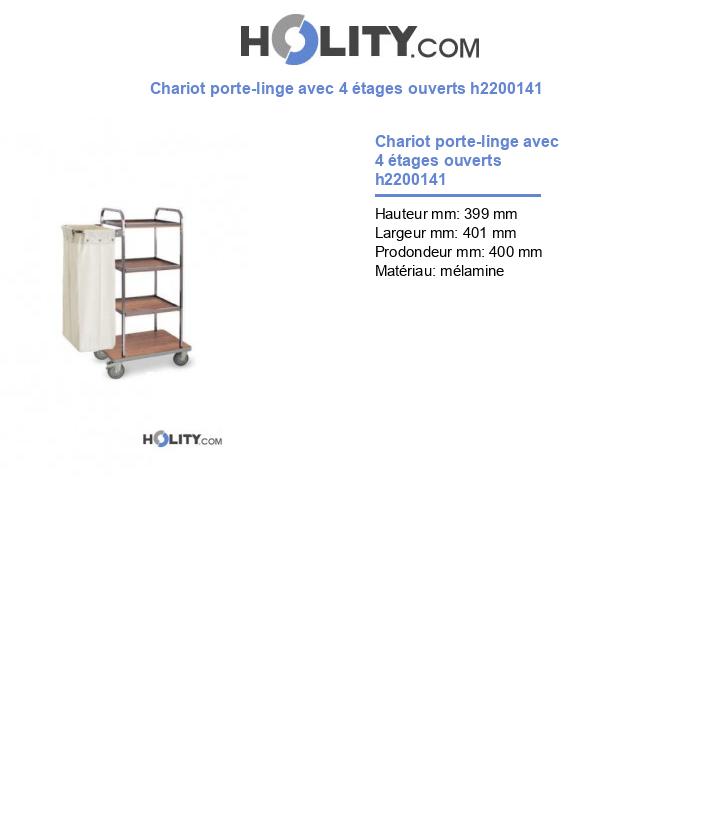 Chariot porte-linge avec 4 étages ouverts h2200141