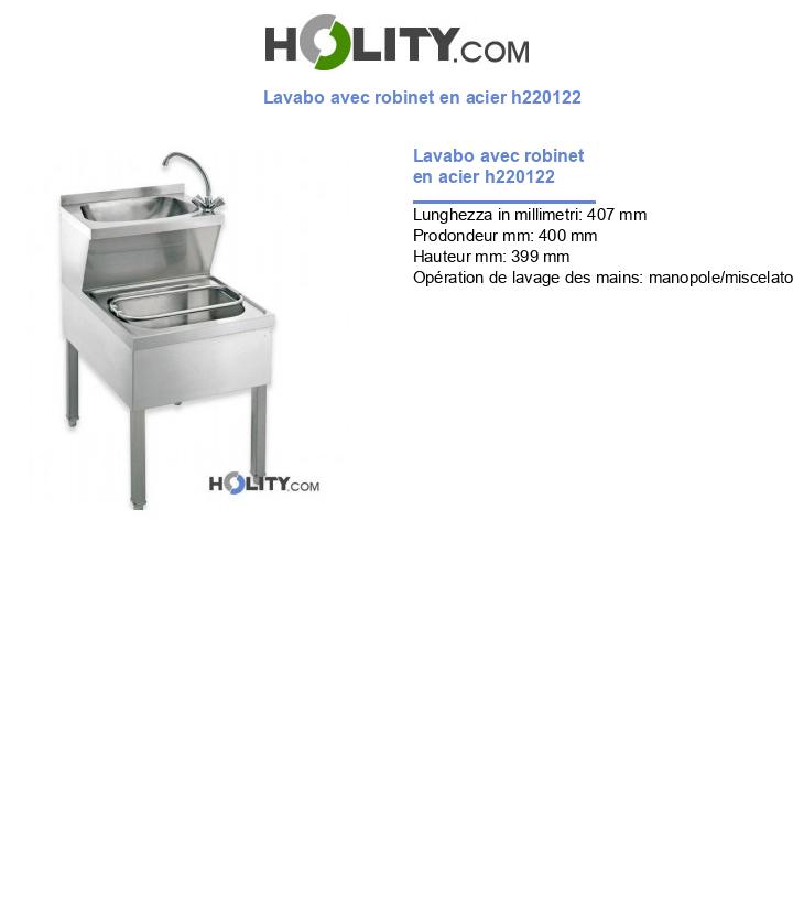 Lavabo avec robinet en acier h220122