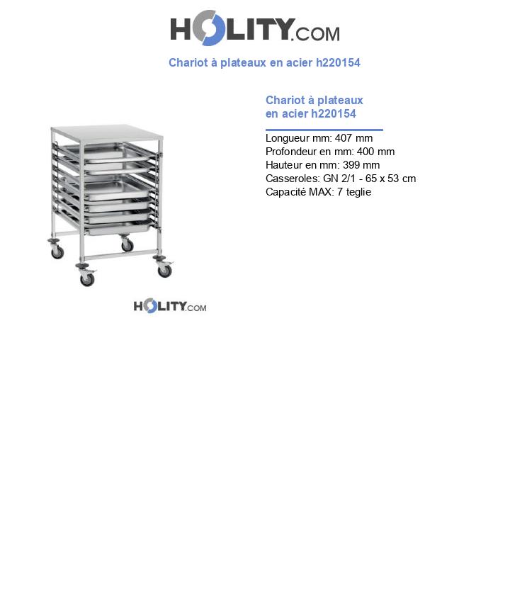 Chariot à plateaux en acier h220154