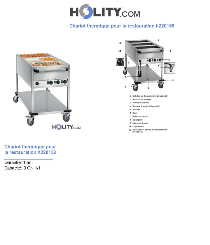 Chariot thermique pour la restauration h220158
