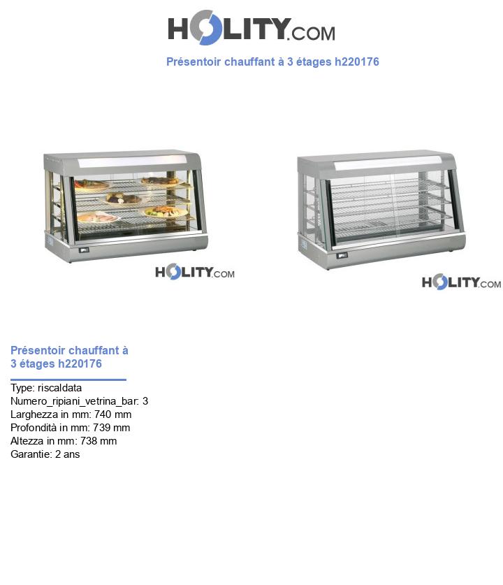 Présentoir chauffant à 3 étages h220176
