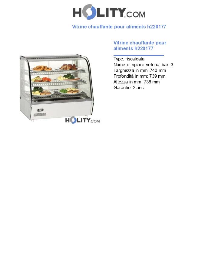 Vitrine chauffante pour aliments h220177