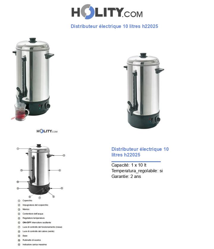 Distributeur électrique 10 litres h22025