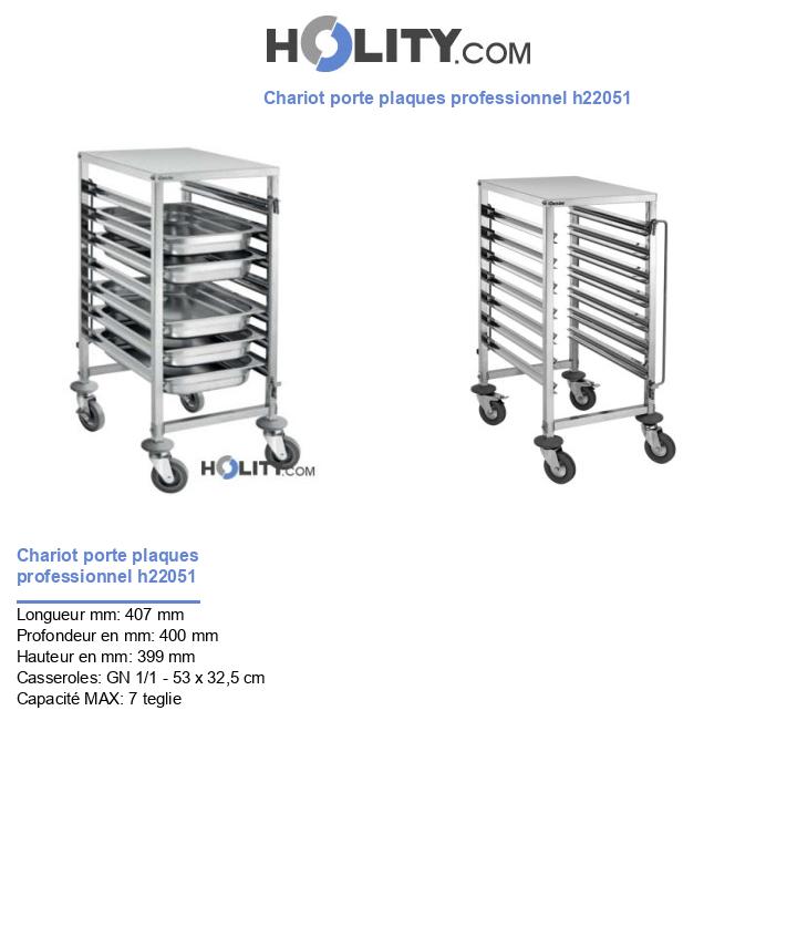 Chariot porte plaques professionnel h22051