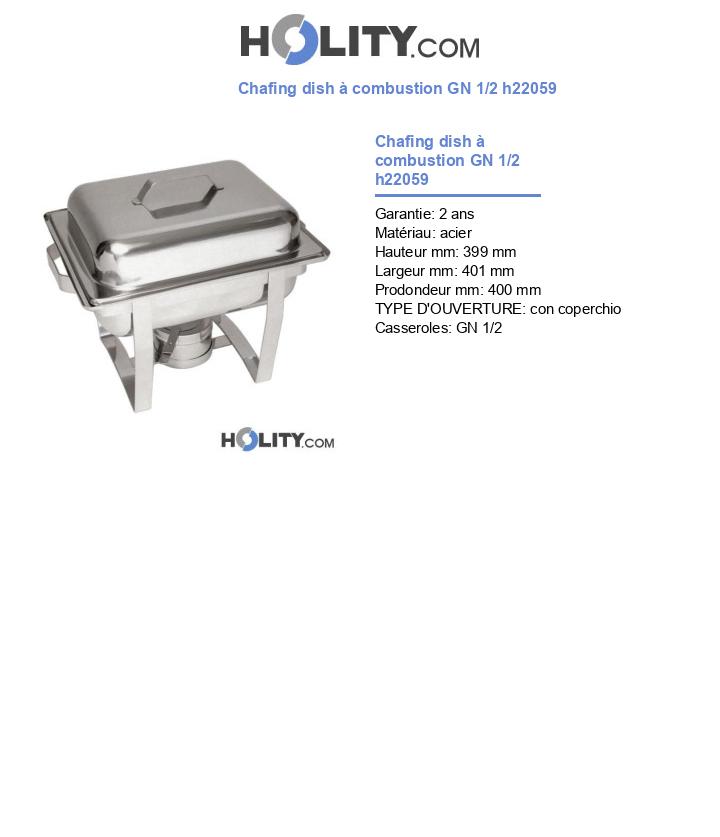 Chafing dish à combustion GN 1/2 h22059