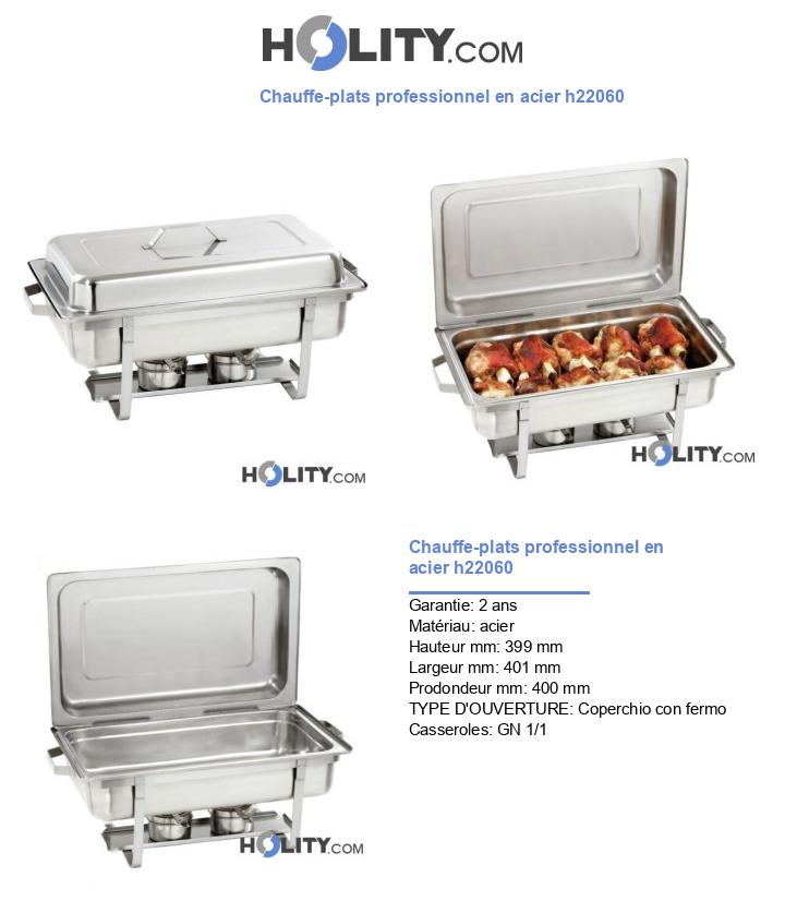 Chauffe-plats professionnel en acier h22060
