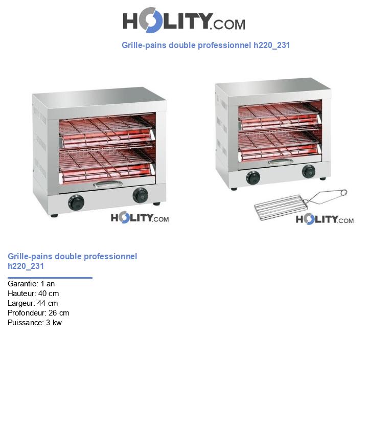 Grille-pains double professionnel h220_231