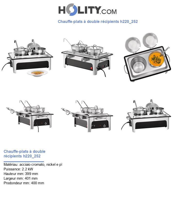 Chauffe-plats à double récipients h220_252