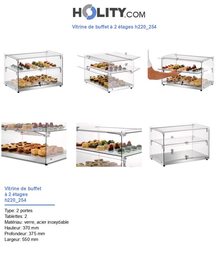 Vitrine de buffet à 2 étages h220_254