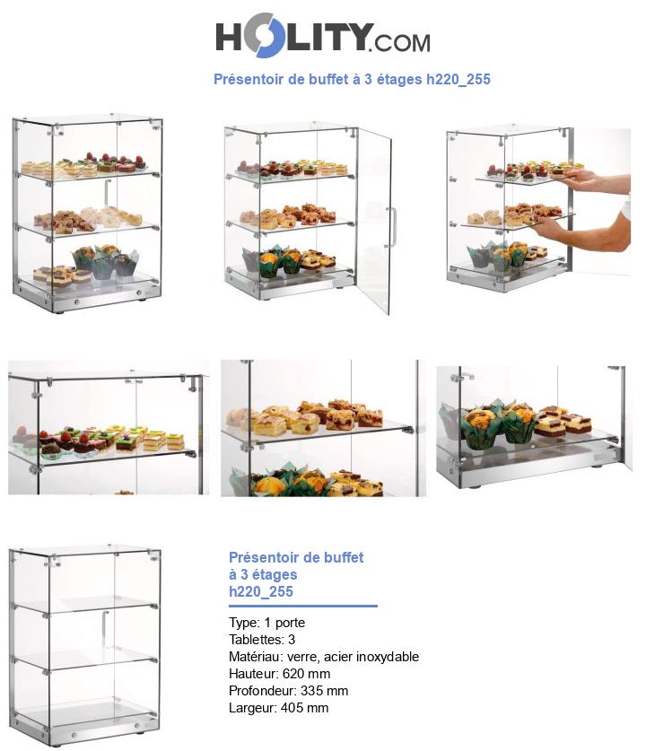 Présentoir de buffet à 3 étages h220_255