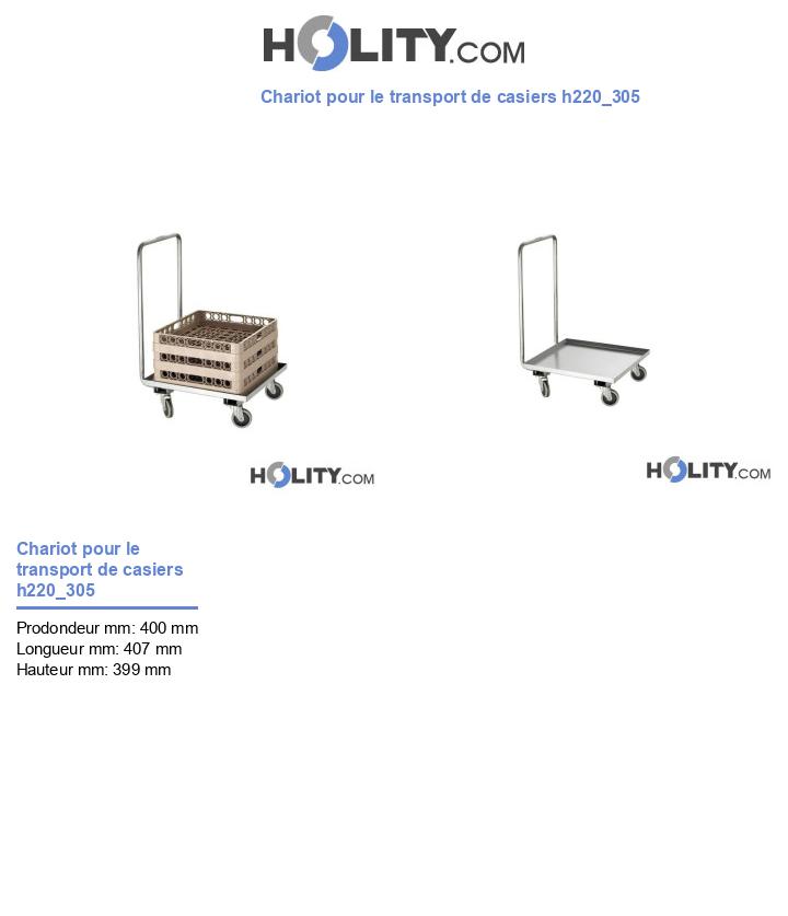 Chariot pour le transport de casiers h220_305