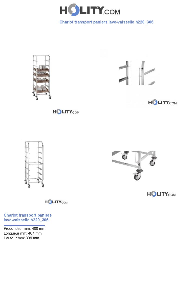 Chariot transport paniers lave-vaisselle h220_306