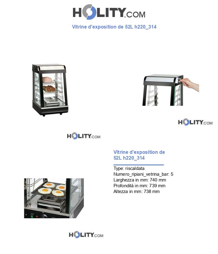 Vitrine d'exposition de 52L h220_314