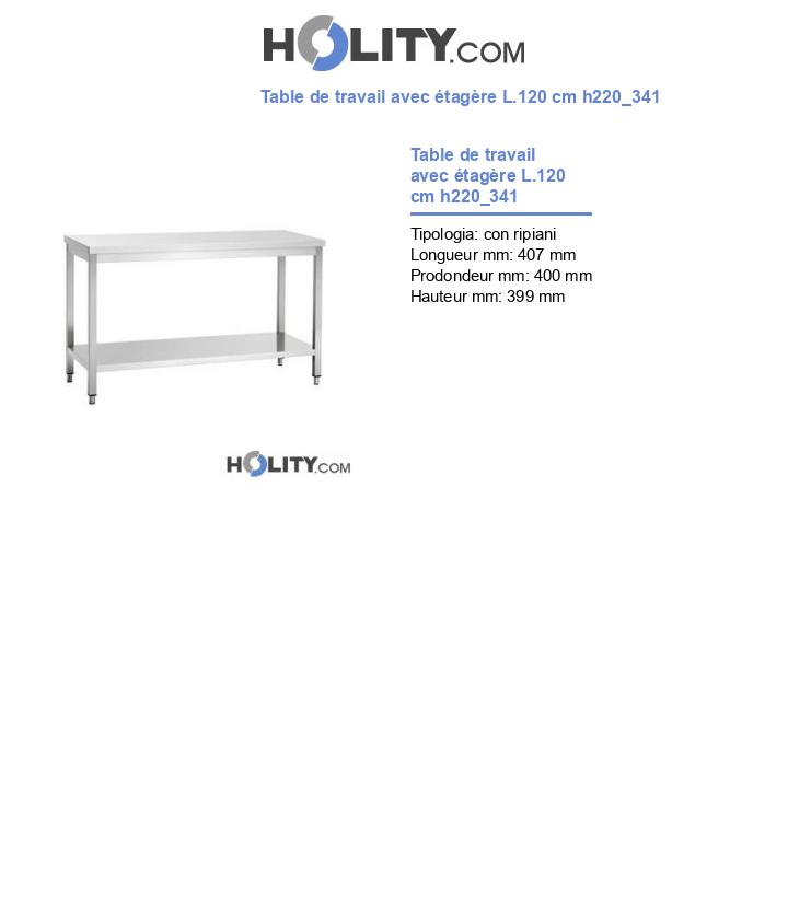 Table de travail avec étagère L.120 cm h220_341