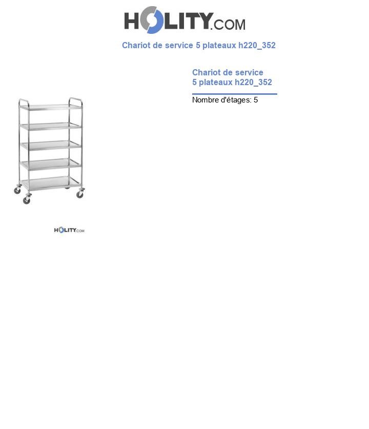 Chariot de service 5 plateaux h220_352