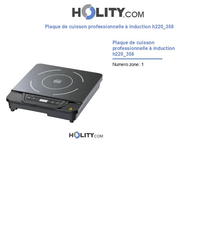 Plaque de cuisson professionnelle à induction h220_358