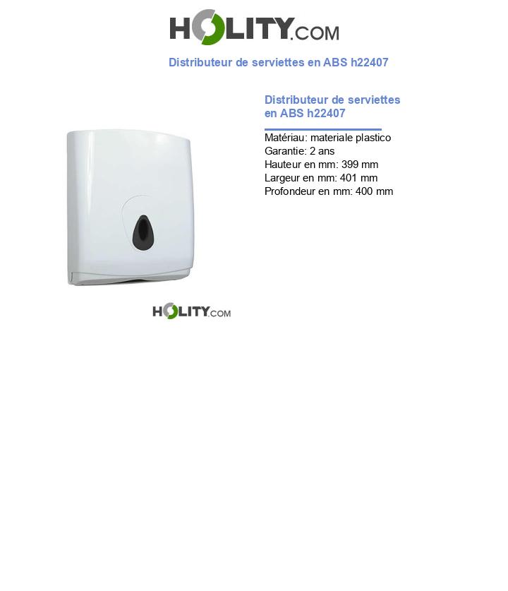 Distributeur de serviettes en ABS h22407