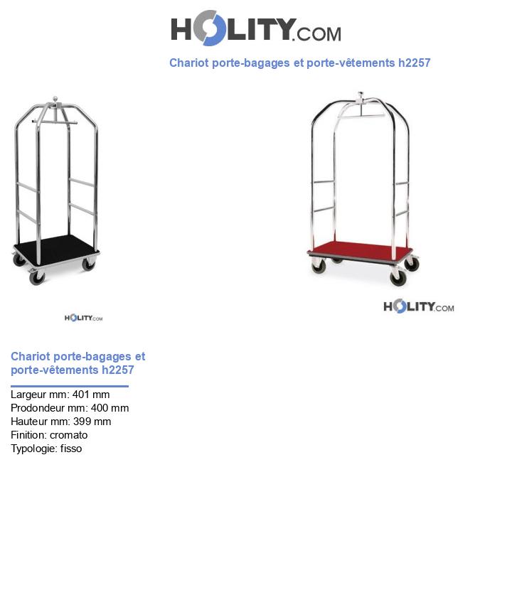 Chariot porte-bagages et porte-vêtements h2257