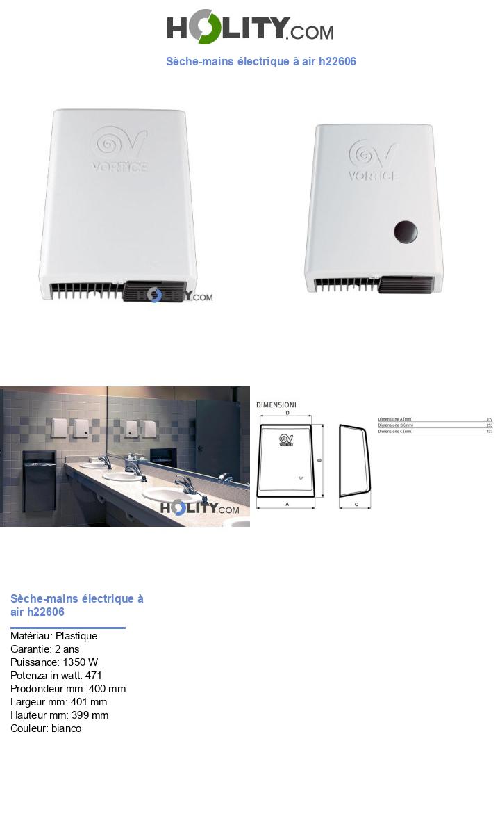 Sèche-mains électrique à air h22606