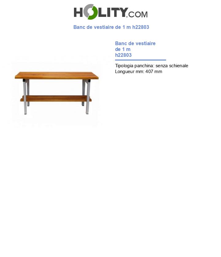 Banc de vestiaire de 1 m h22803