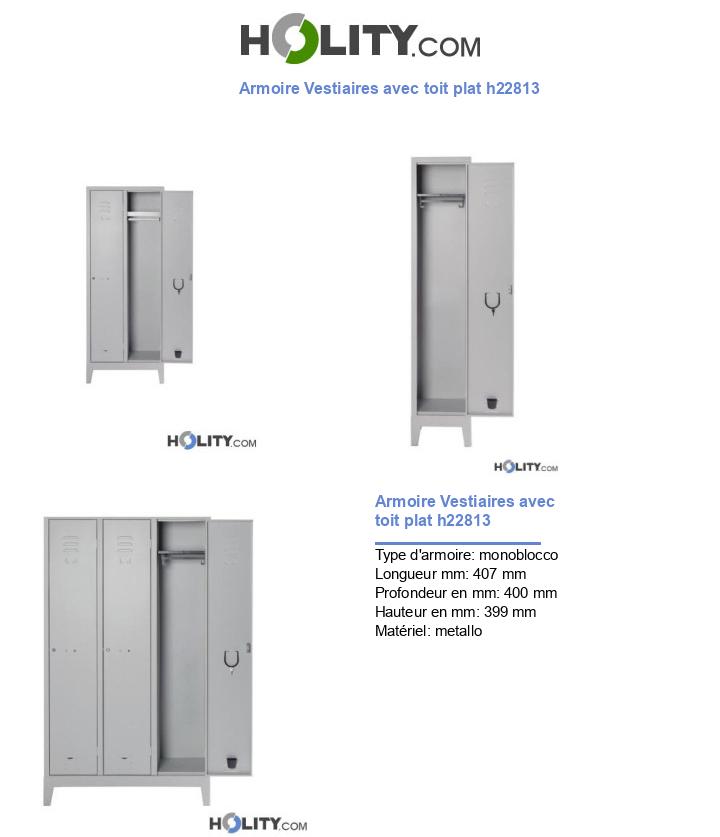 Armoire Vestiaires avec toit plat h22813