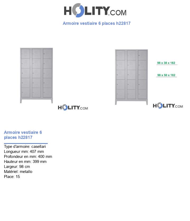 Armoire vestiaire 6 places h22817