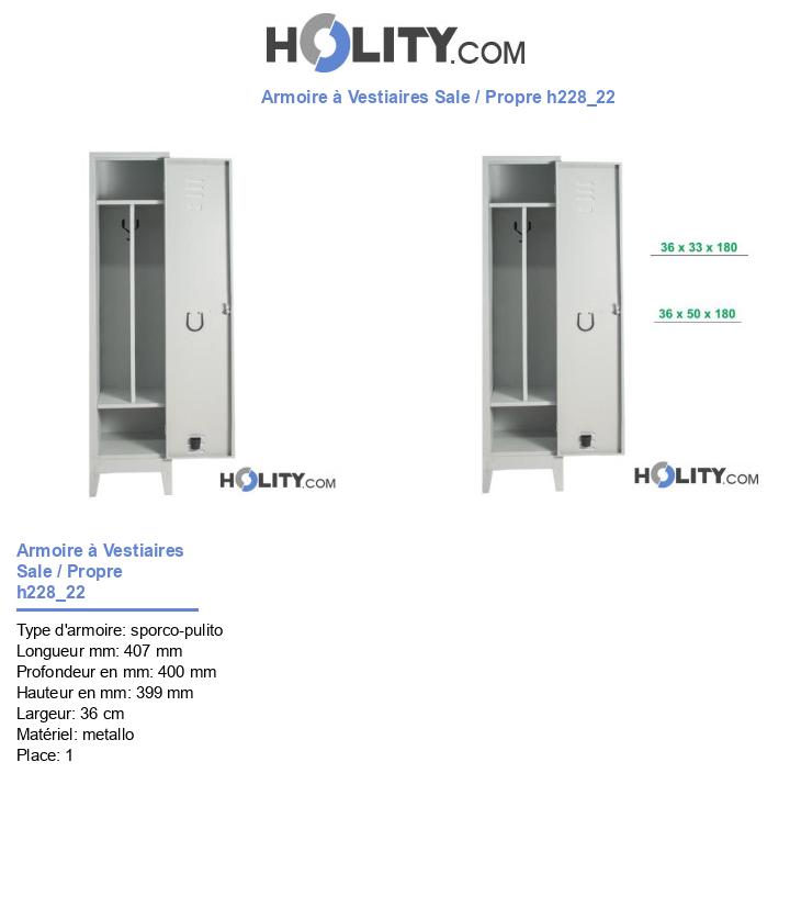 Armoire à Vestiaires Sale / Propre h228_22