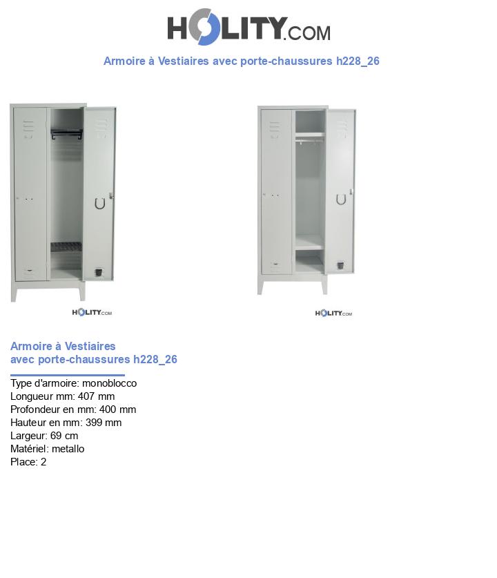 Armoire à Vestiaires avec porte-chaussures h228_26