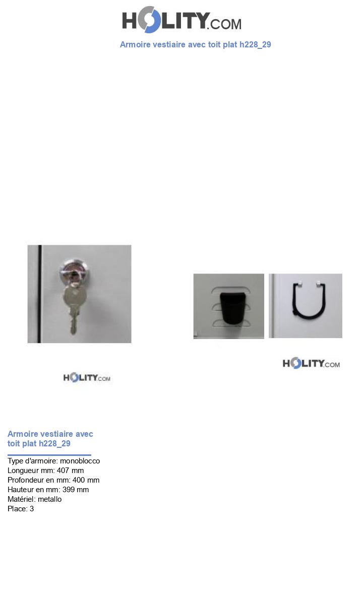 Armoire vestiaire avec toit plat h228_29