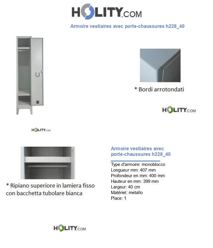 Armoire vestiaires avec porte-chaussures h228_40