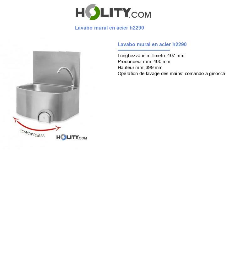 Lavabo mural en acier h2290