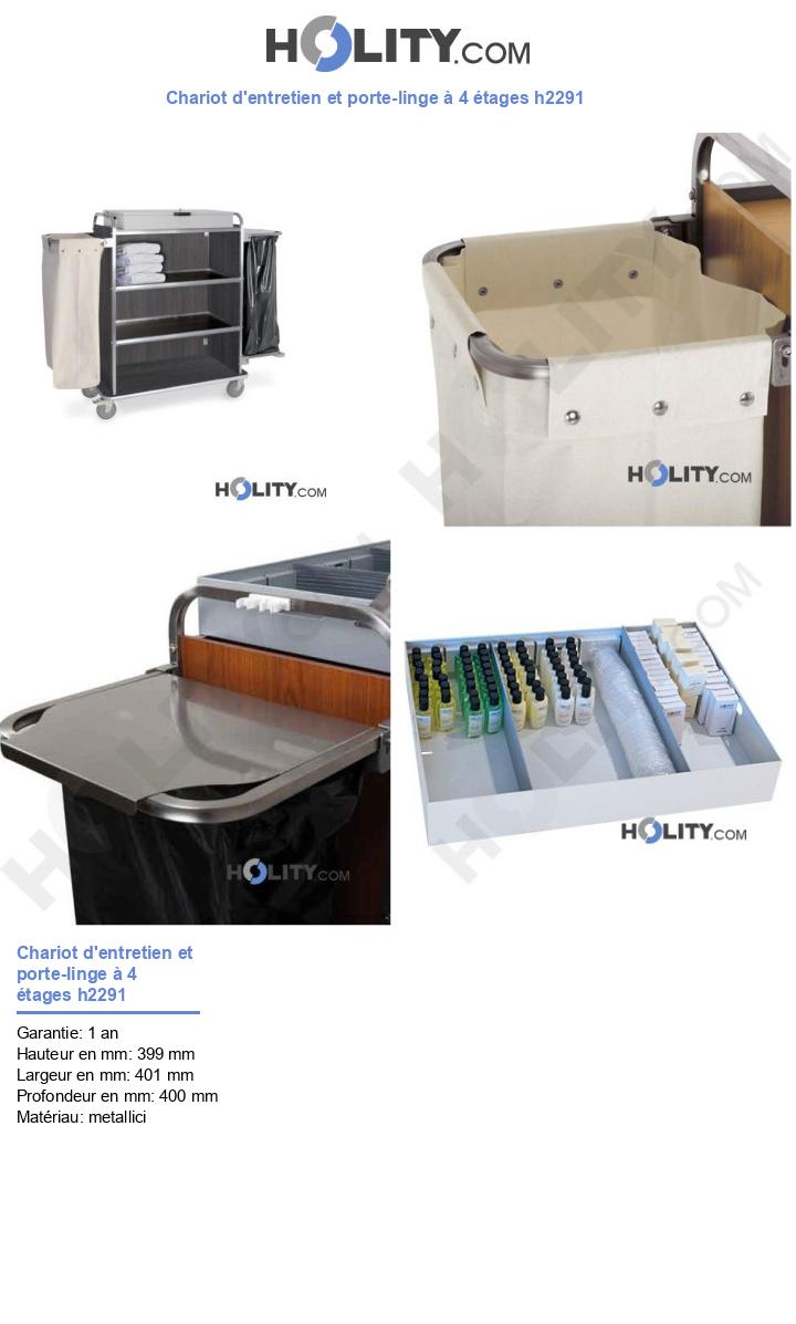 Chariot d'entretien et porte-linge à 4 étages h2291