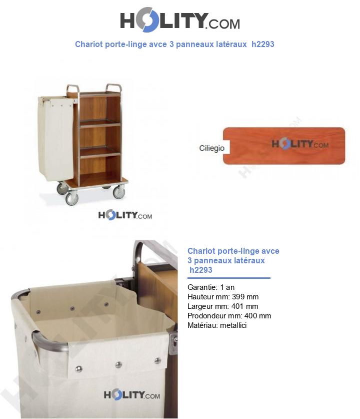 Chariot porte-linge avce 3 panneaux latéraux  h2293