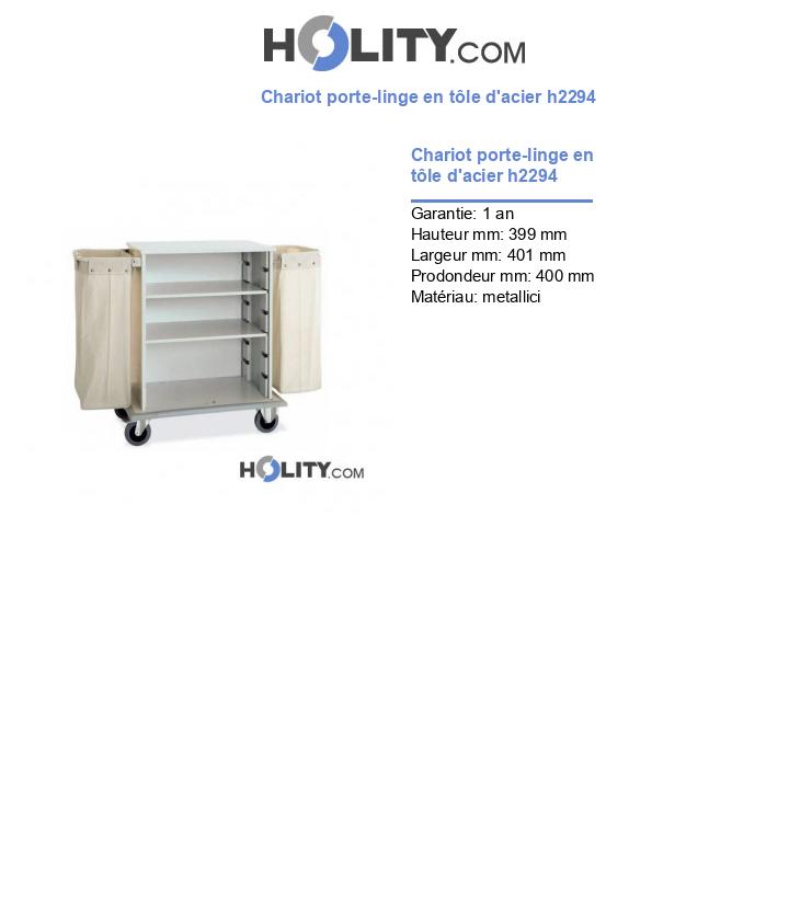 Chariot porte-linge en tôle d'acier h2294