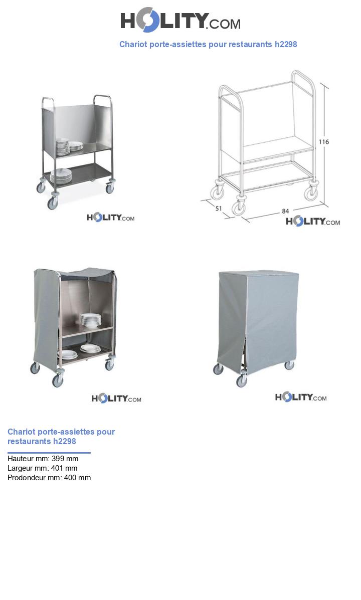 Chariot porte-assiettes pour restaurants h2298