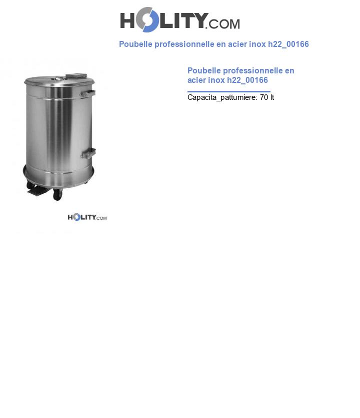 Poubelle professionnelle en acier inox h22_00166