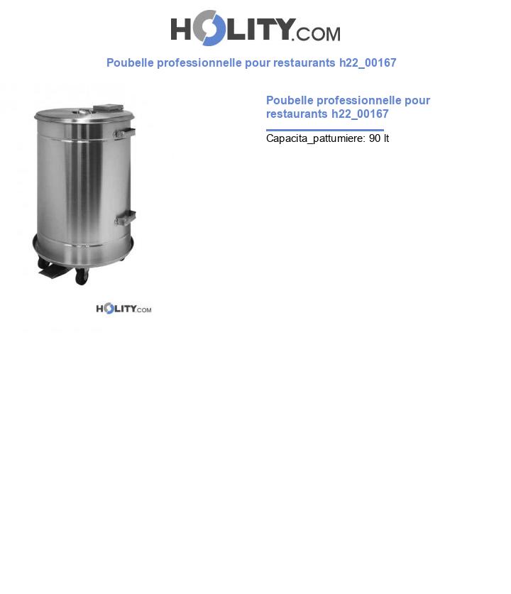 Poubelle professionnelle pour restaurants h22_00167