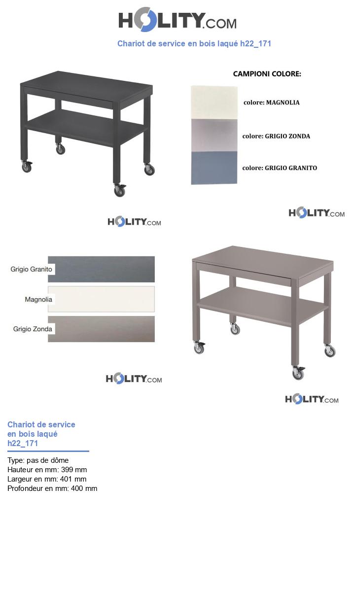 Chariot de service en bois laqué h22_171