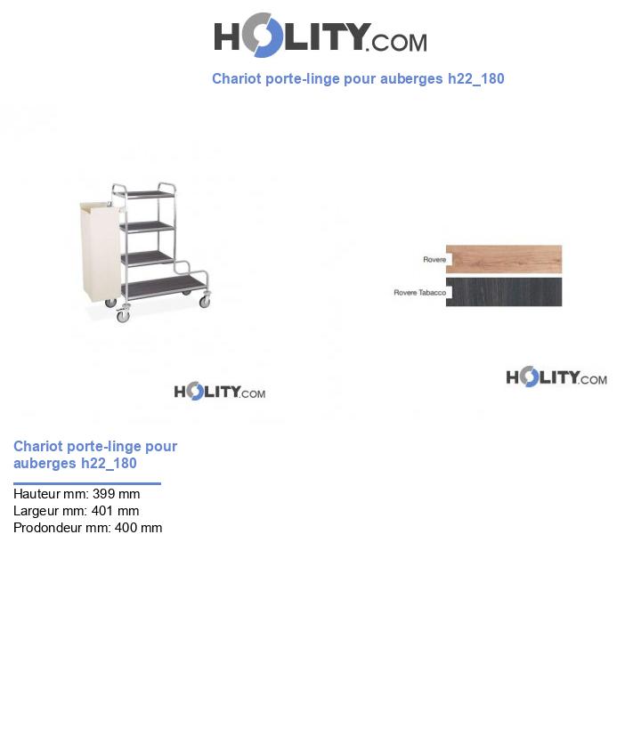 Chariot porte-linge pour auberges h22_180