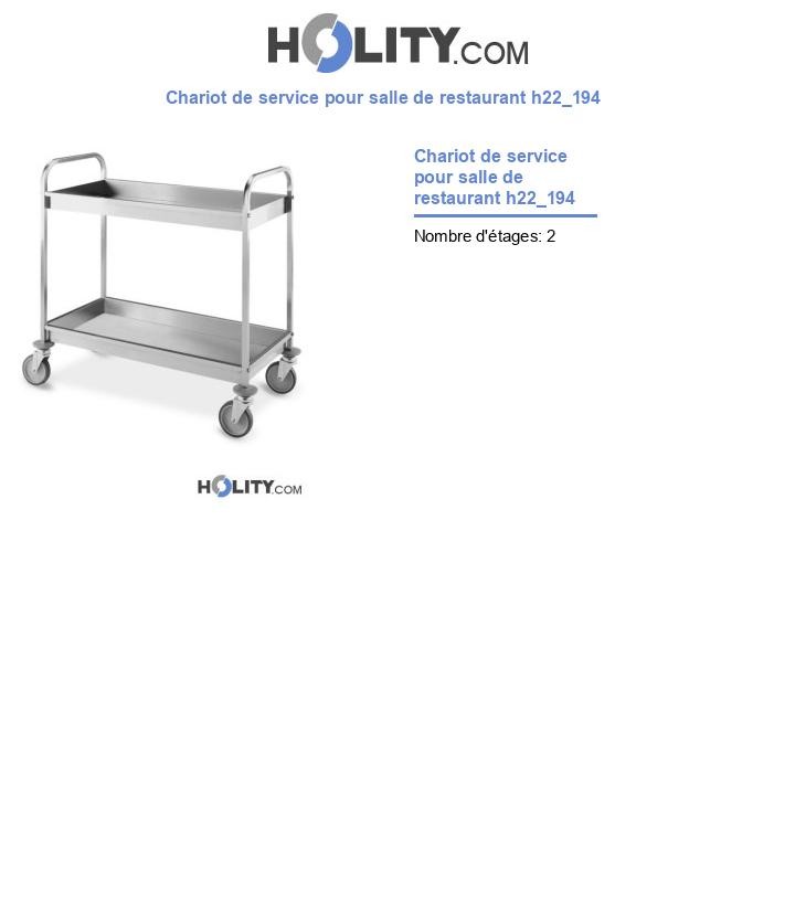 Chariot de service pour salle de restaurant h22_194