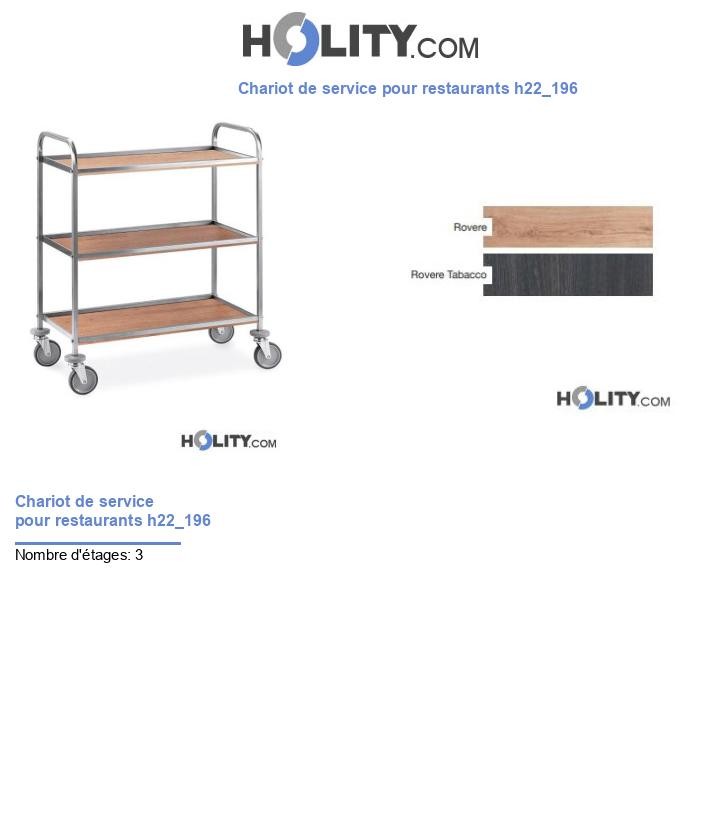 Chariot de service pour restaurants h22_196
