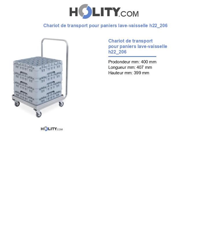 Chariot de transport pour paniers lave-vaisselle h22_206