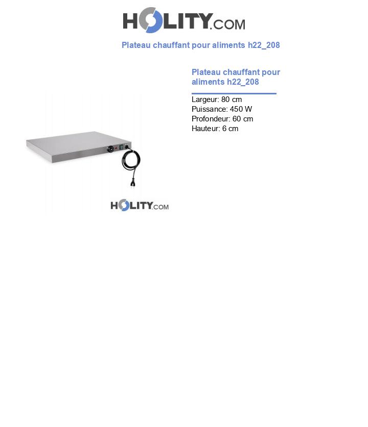 Plateau chauffant pour aliments h22_208