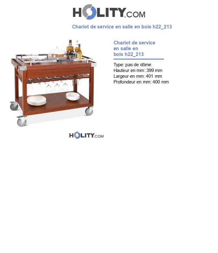 Chariot de service en salle en bois h22_213