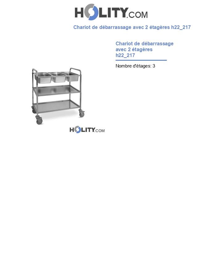 Chariot de débarrassage avec 2 étagères h22_217