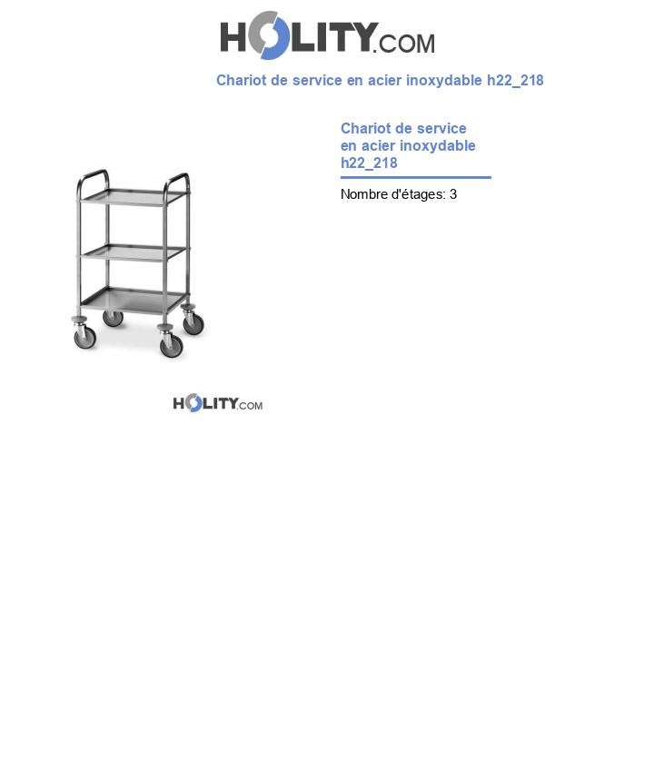 Chariot de service en acier inoxydable h22_218