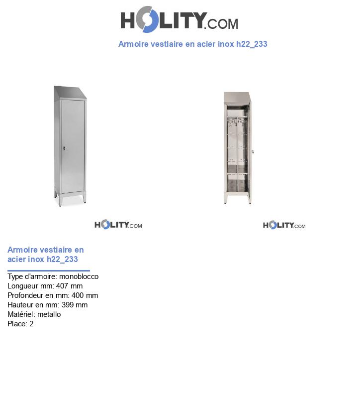 Armoire vestiaire en acier inox h22_233